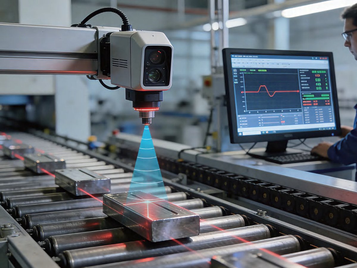 Distance sensing on a production line