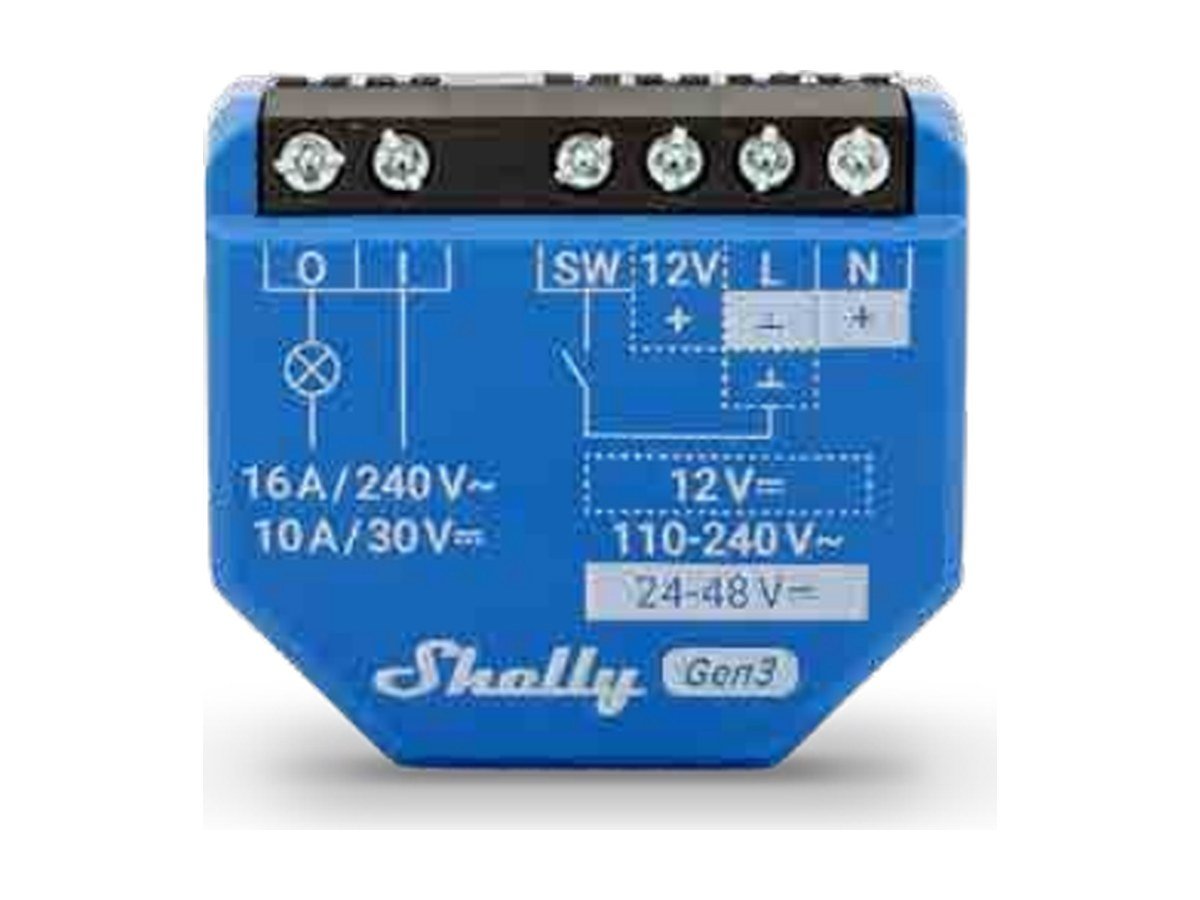 Smart Wi-Fi Relay Switches, 1 Channel with Dry Contact or Power Metering (16 A, Wi-Fi 6, Bluetooth, Zigbee, Z-Wave, DIN-rail)