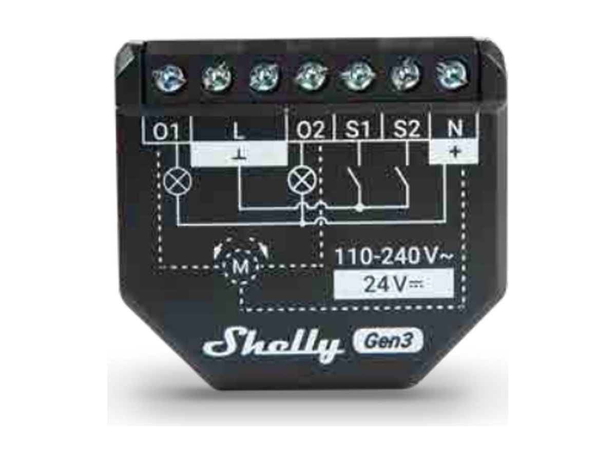 Smart 2-Channel Relays and Shutter (Cover) Controllers with Power Metering (2PM, PRO 2, 25 A total)