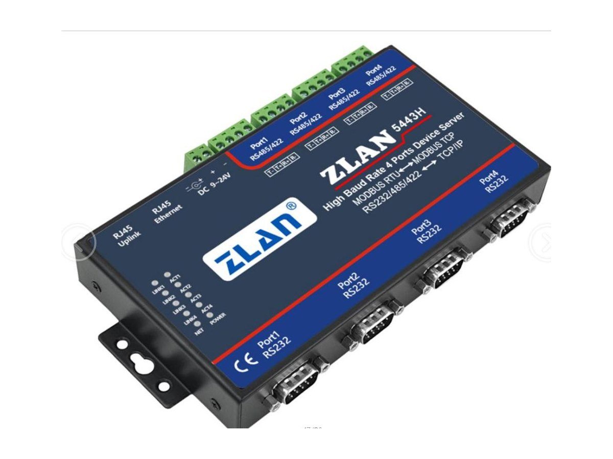 2-Port and 4-Port Serial Port Servers with Dual Ethernet and Optical Isolation