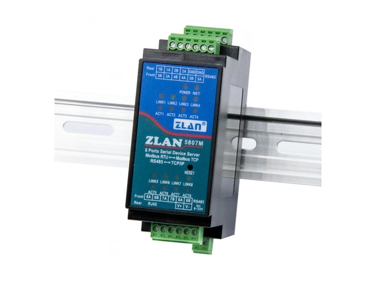 8-port rail serial server