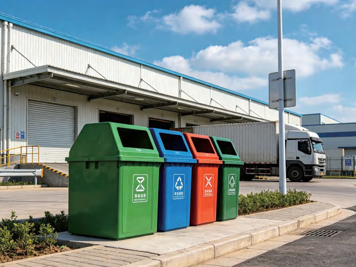 Bins at an industrial park