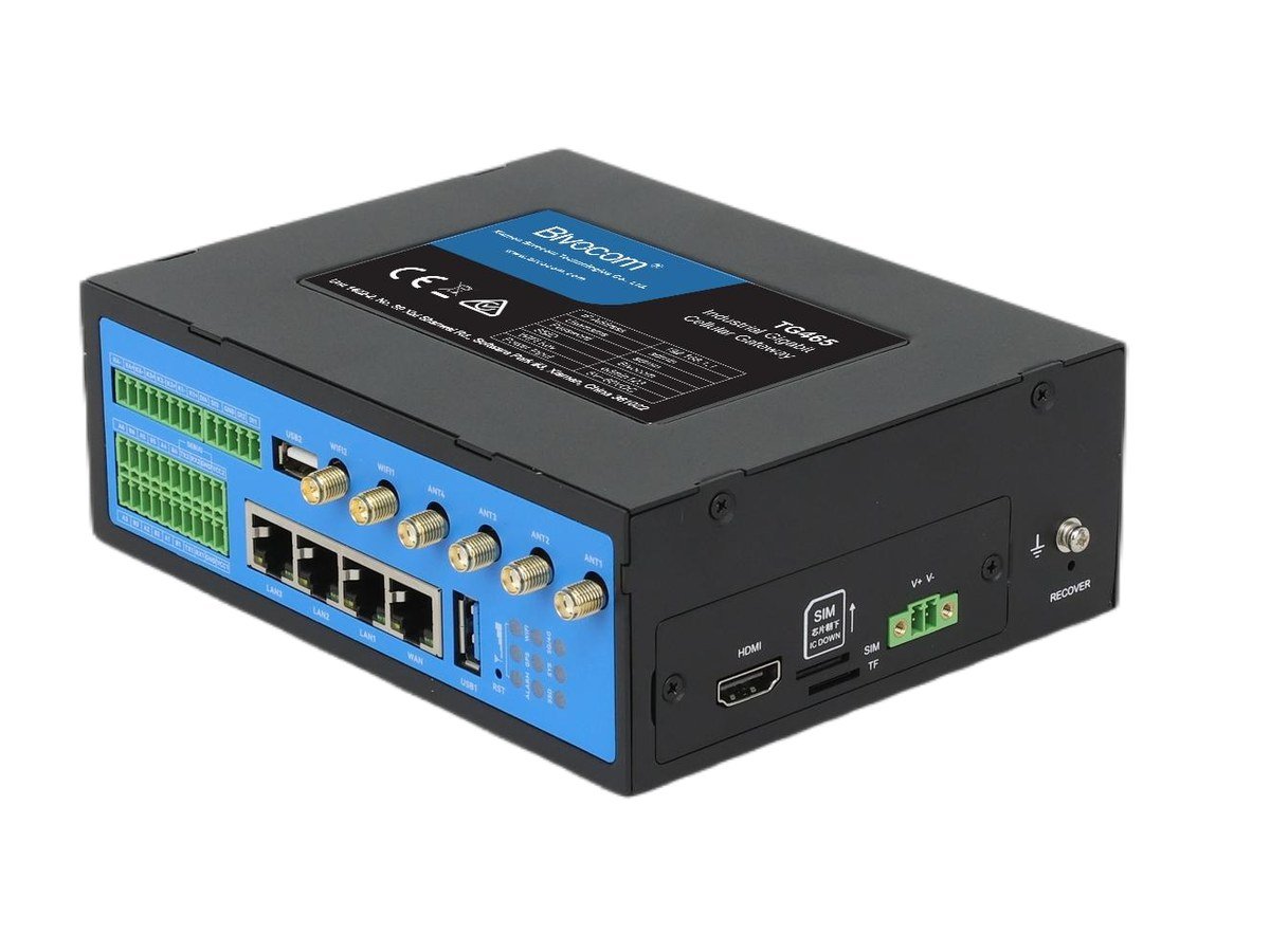 TG465 5G AIoT Edge Gateway (Quad-core ARM, NPU, 6 x RS485, WiFi 6, Docker)